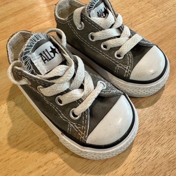 Baby Chucks- Grey Converse size 3 - Picture 1 of 5